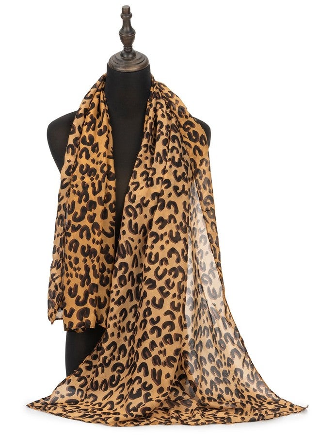 XuoAz Womens Lightweight Leopard Print Scarf - Silky Head Scarf Hair Neck scarves Chiffon Shawl Wrap Large Bandana for Women - Image 4